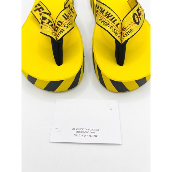 Off-White Industrial Strap Logo Flip Flops Sz EU 42 US 9 - Picture 6 of 11